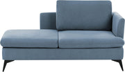 Modern Right Hand Blue Chaise Lounge with Cushion | Durable Polyester & Metal Le