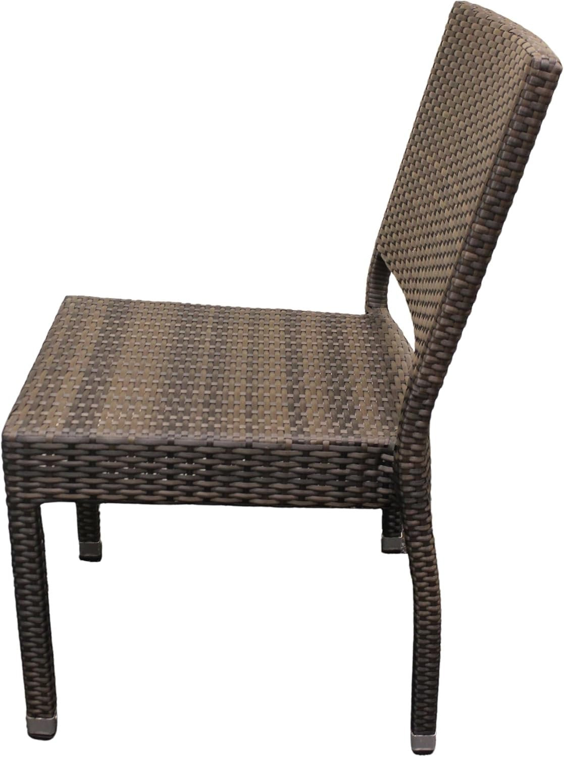 Stackable Rattan Garden Side Chair Patio Seating Commercial Outdoor Use