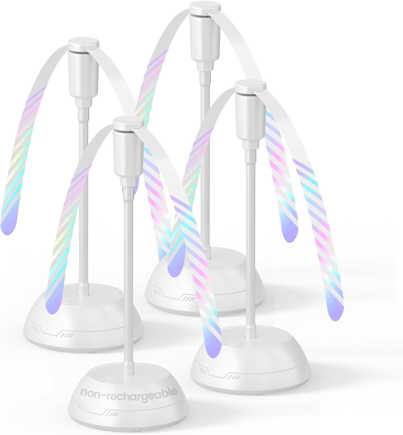 4-Pack Table Food Fan – Battery Powered Silent Gooseneck Fly Repellent for BBQ