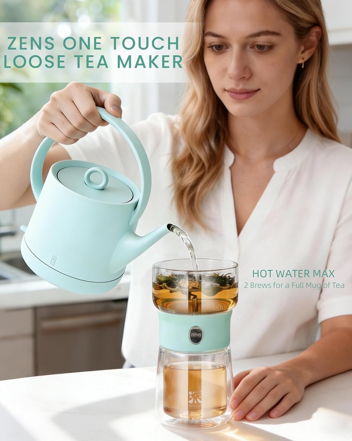 One Touch Tea Infuser Set 200ml Loose Leaf Brewer Cup with Carry Case