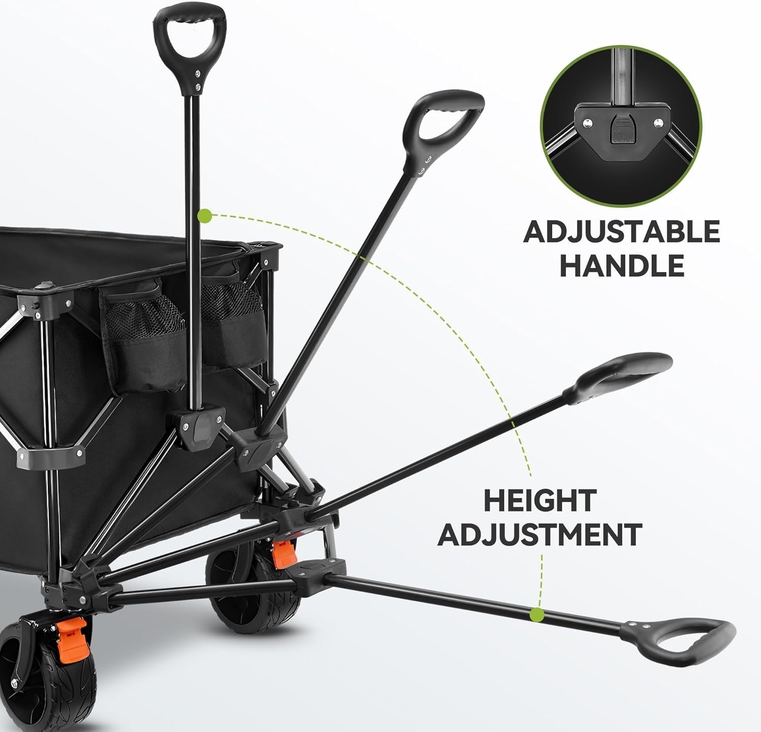 180L Folding Camping Trolley Wagon Cart With Brakes Outdoor Heavy-Duty