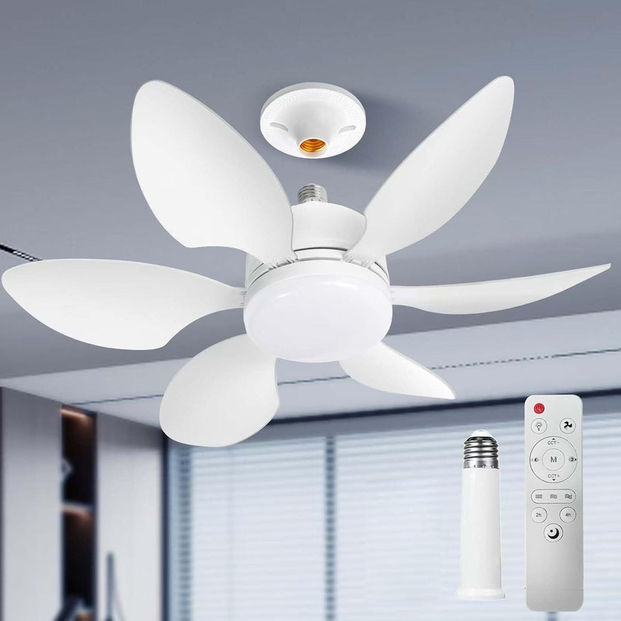 20" Ceiling Fan Light with Remote, Dimmable 30W, 3-Color 3-Speed, Quiet