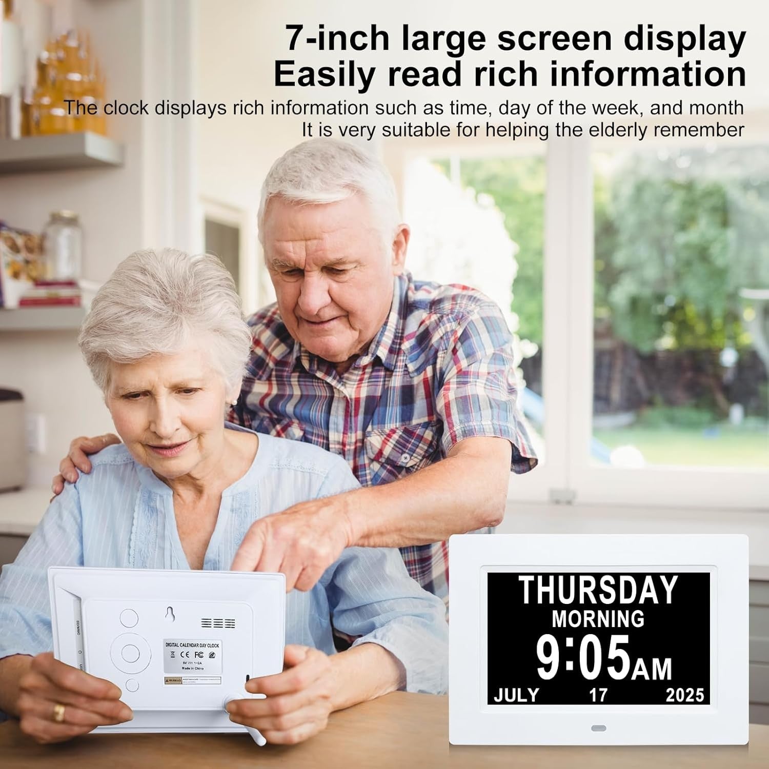 Large Dementia Clock Big Display Day Date Time Digital Auto Dim Elderly