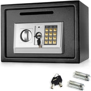 16L Digital Security Safe Box Electronic Keypad Lock with Shelf Black