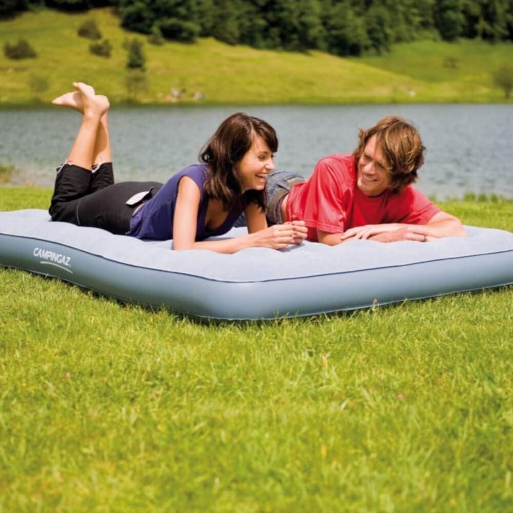 Double Air Mattress Camping Bed Foldable PVC Air Bed with Pillow