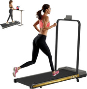 Compact Home Treadmill with Auto Incline, LCD, Bluetooth & USB