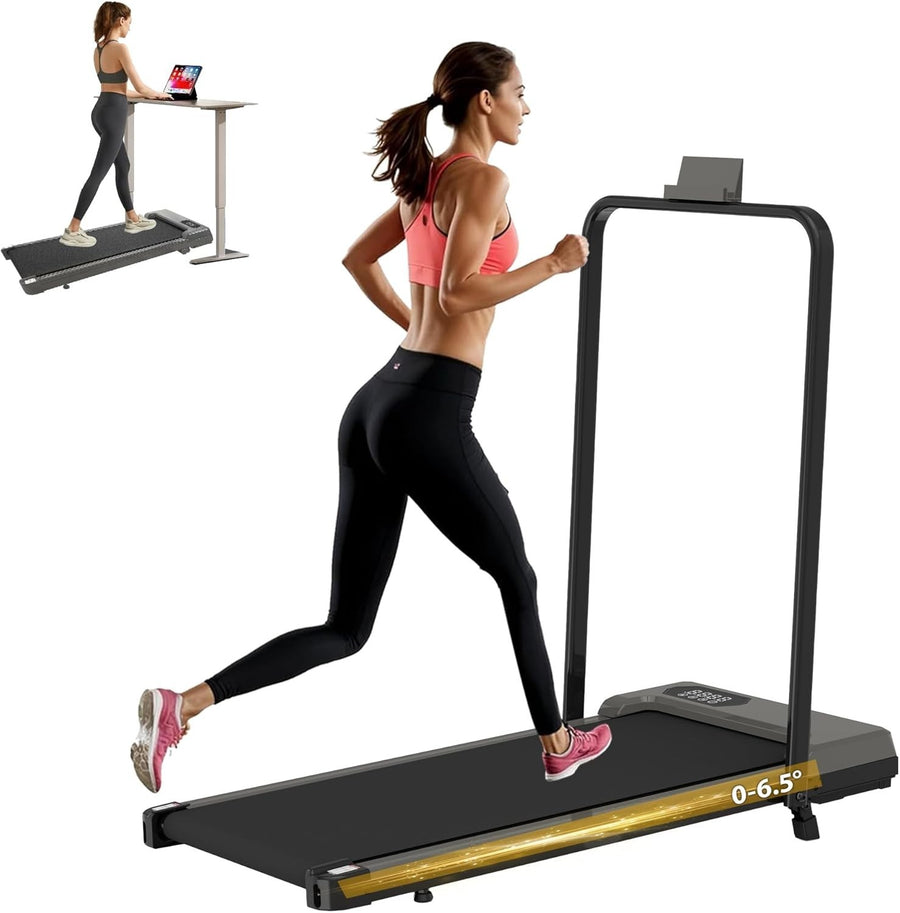 Compact Home Treadmill with Auto Incline, LCD, Bluetooth & USB