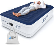 Double Self Inflating Air Bed Built In Pump Luxury Camping Guest Mattress