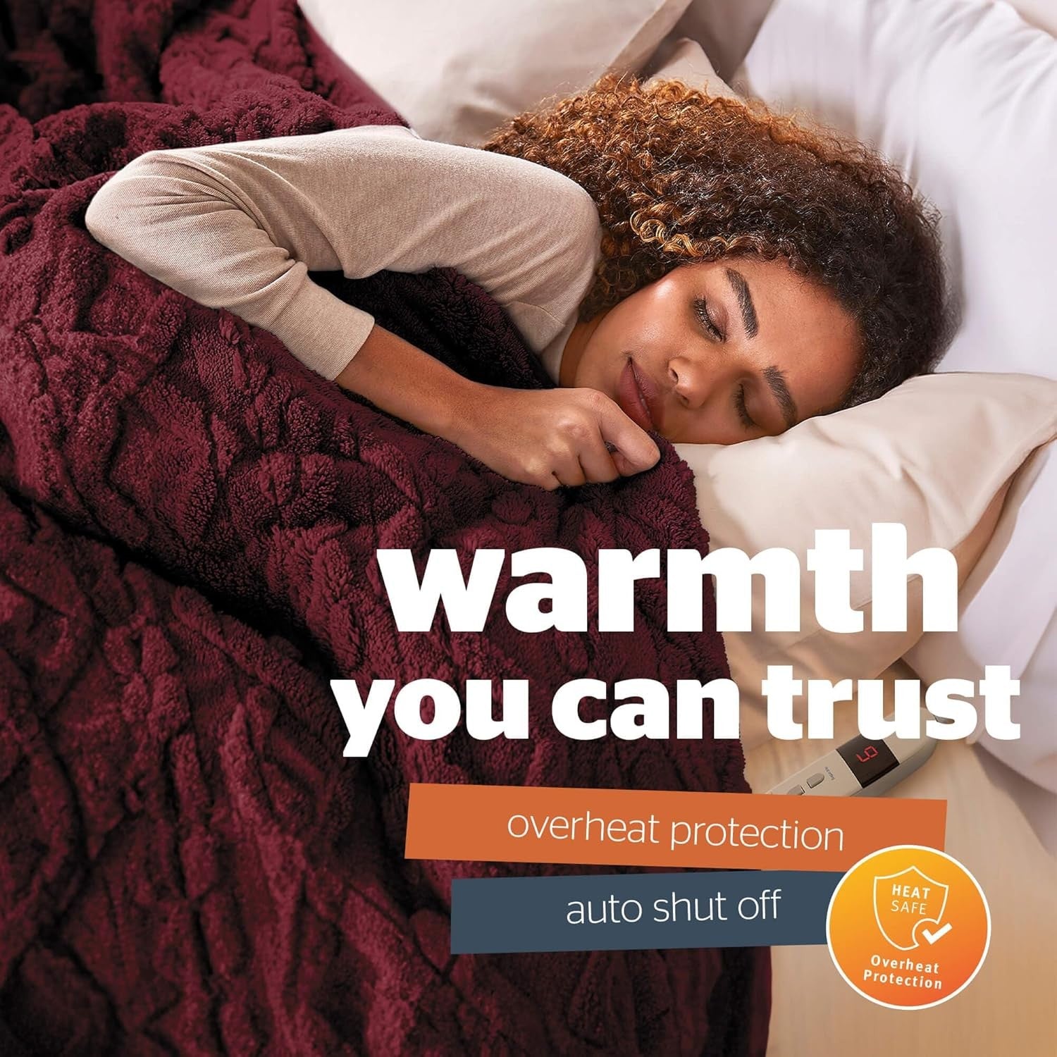 Luxury Heated Throw Blanket Super Cosy Knit Fleece 9 Heat Settings 120x160cm