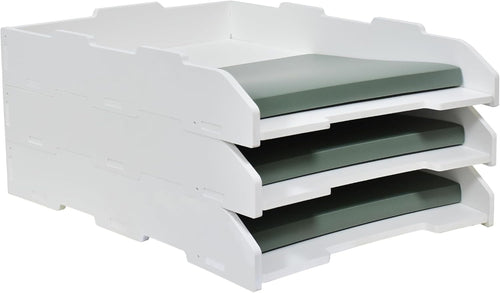 A3 3-Tier Desk File Organizer | Desktop Paper Tray Storage | Office & Home