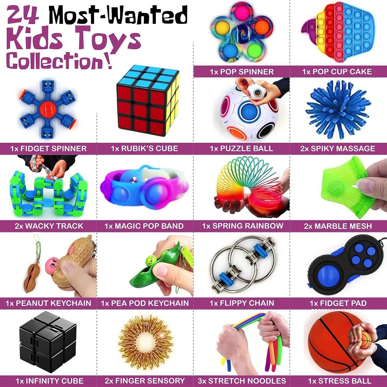Fidget Toy Variety Pack Anxiety Relief Sensory Set Party Bag Fillers