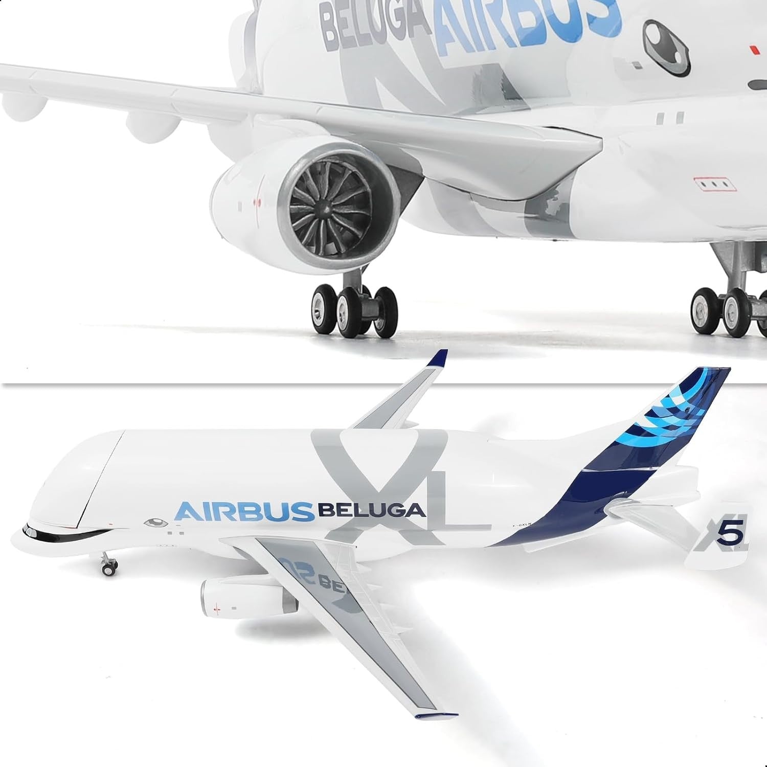 1:150 Diecast A330 Beluga XL Model Plane 16.5" | Display Aircraft w/ Stand