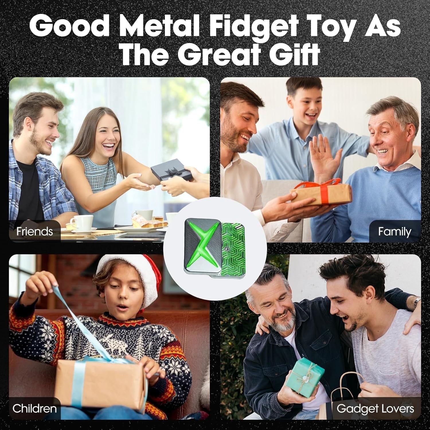 Lightning Fidget Slider Magnetic Metal Clicker Anxiety Relief Pocket Toy