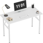 White Folding Desk 100x60cm Compact No Assembly Study Table Workstation