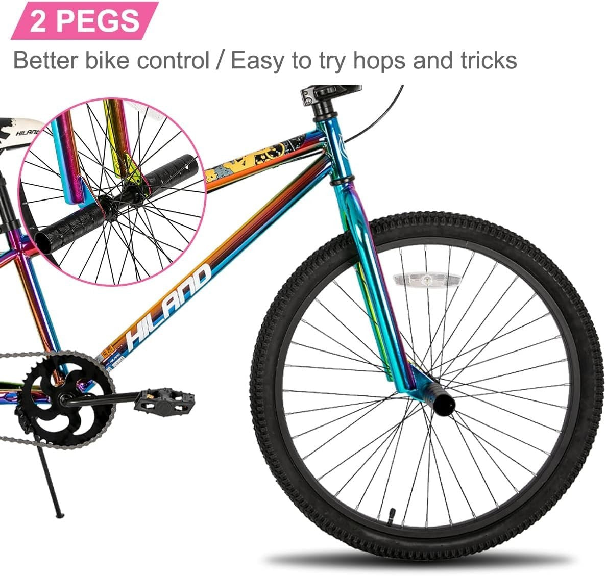 24/26 Inch BMX Bike for Boys & Girls – Beginner to Pro, Durable Steel Frame