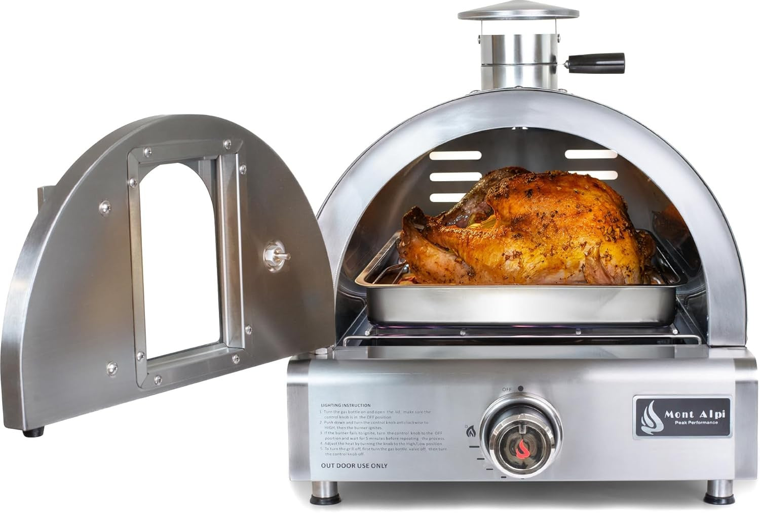 Stainless Steel Outdoor Pizza Oven | Gas & Wood Fired Multi-Fuel BBQ Grill