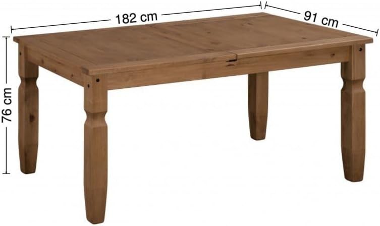 Solid Pine 6ft Rustic Dining Table & 6 Chairs - Easy Home Assembly, Antique Wax