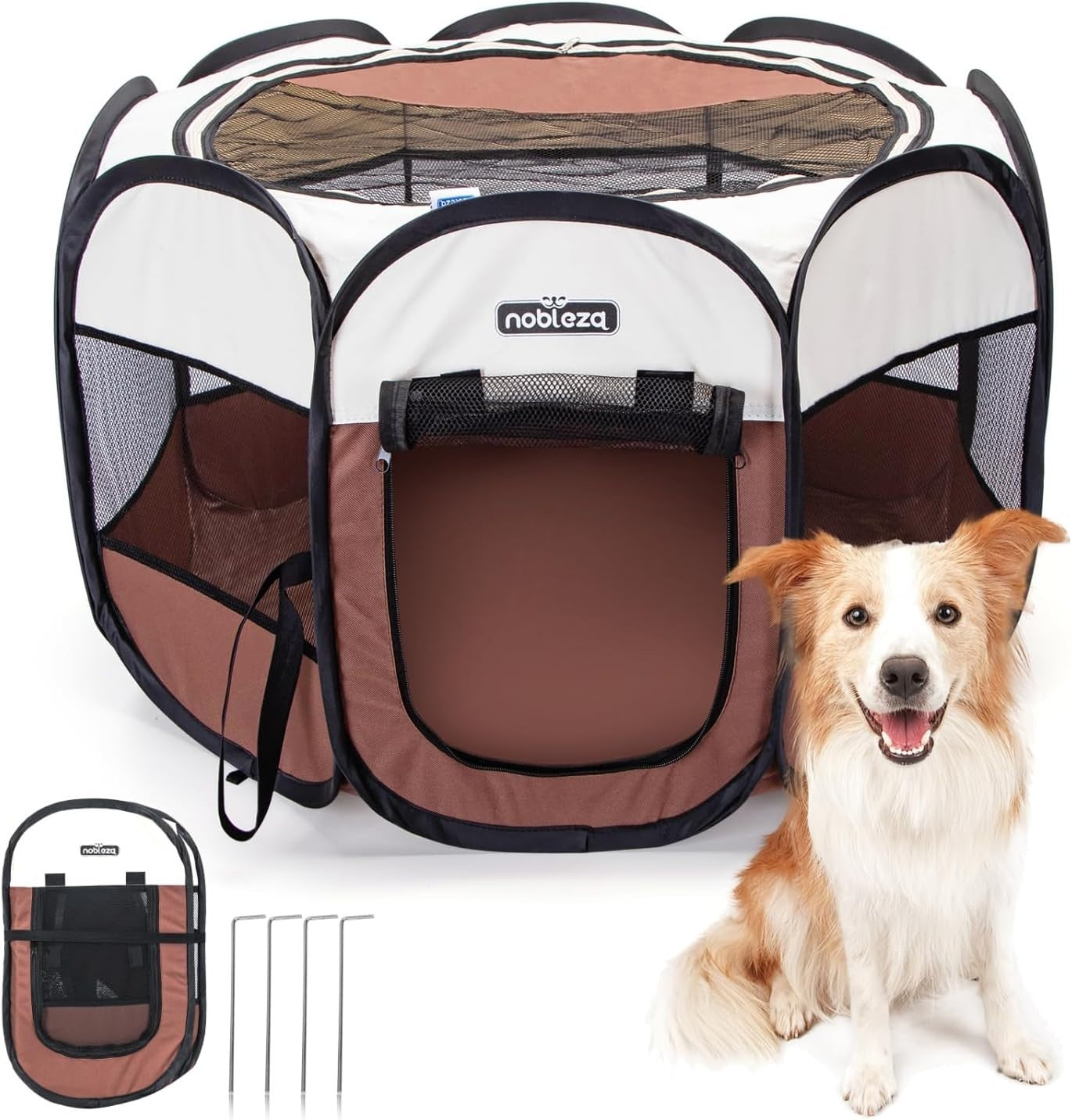 Foldable Portable Pop-Up Pet Playpen Indoor Outdoor Dog Cat Cage 82x82x58cm