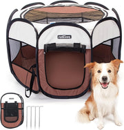 Foldable Portable Pop-Up Pet Playpen Indoor Outdoor Dog Cat Cage 82x82x58cm