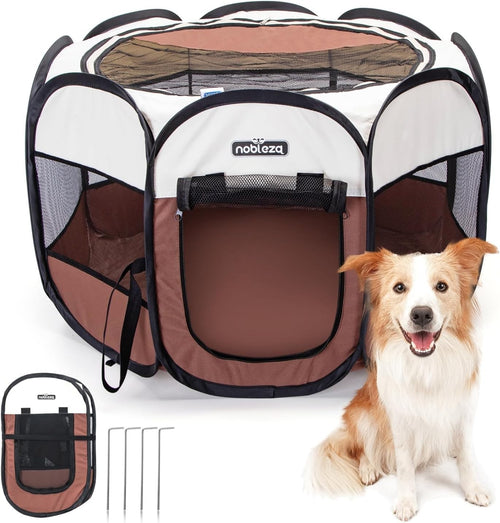 Foldable Portable Pop-Up Pet Playpen Indoor Outdoor Dog Cat Cage 82x82x58cm