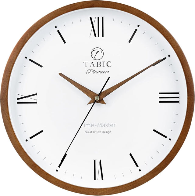 Roman Numeral Wall Clock Silent Sweep Battery Operated Classic Design
