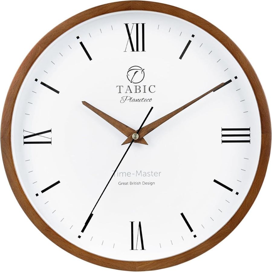 Roman Numeral Wall Clock Silent Sweep Battery Operated Classic Design