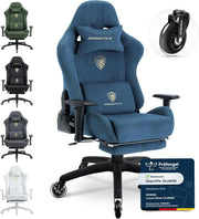 Big & Tall Gaming Chair 160° Recline Footrest Massage Blue