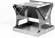 Portable Fire Pit & BBQ Grill | Stainless Steel Laser Cut Design | Easy Assembly
