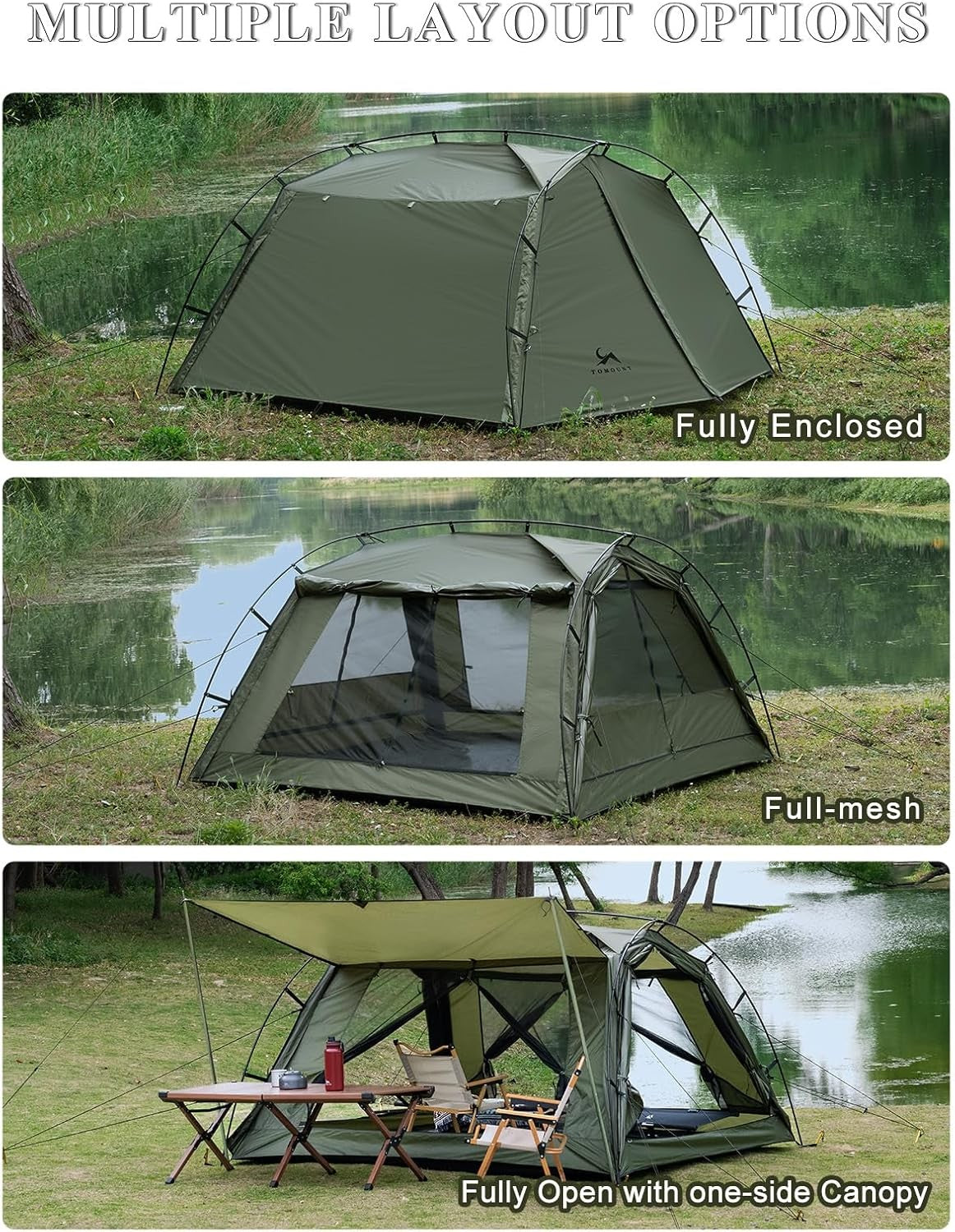 4 Person Cabin Camping Tent PU3000mm Waterproof w Vestibule