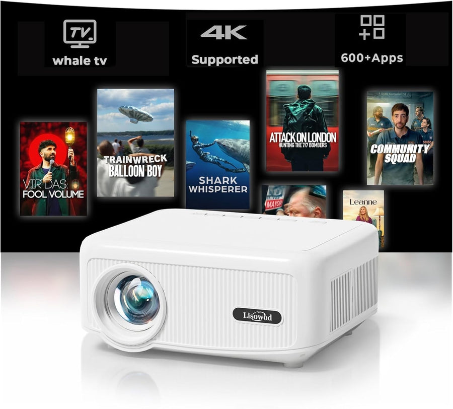 1080P Smart Mini Projector WiFi Bluetooth Auto Focus 1200 ANSI