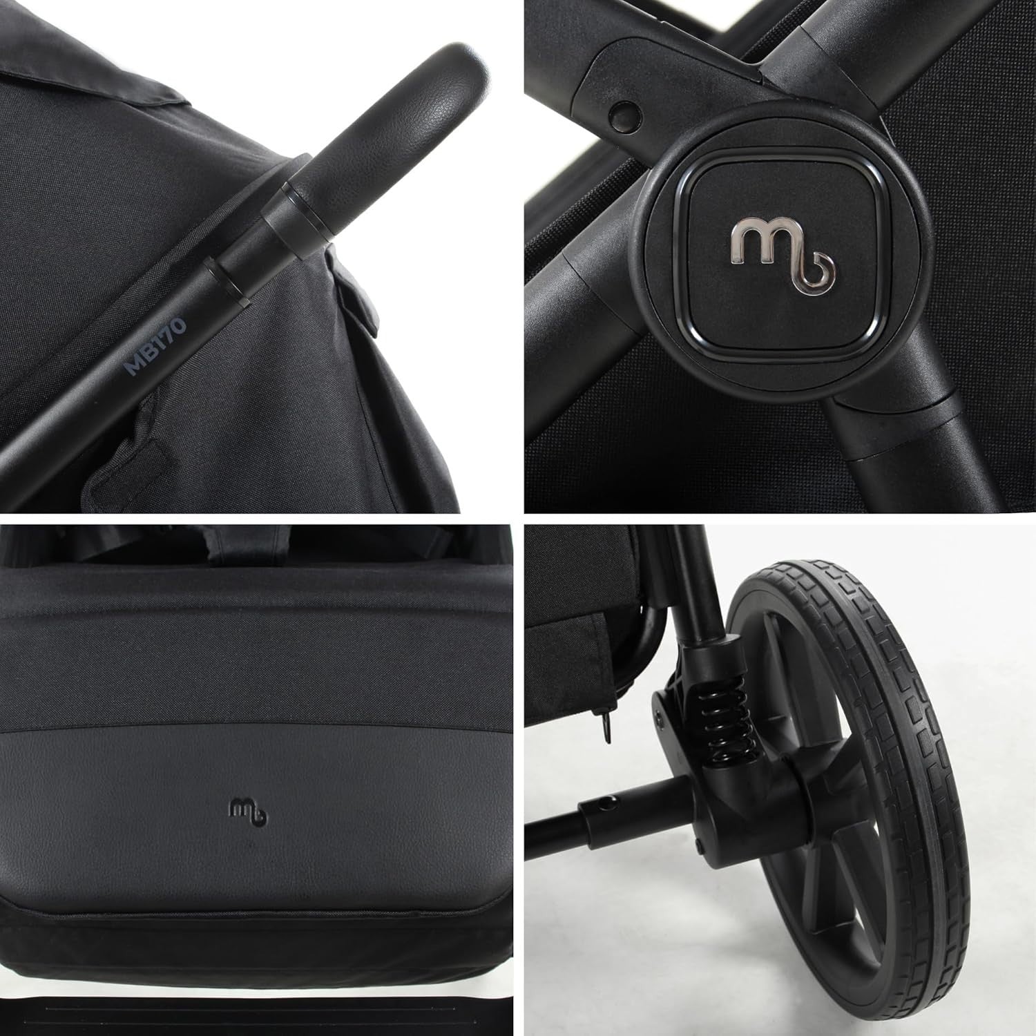 Compact Baby Pushchair Stroller From Birth to 22kg Foldable Black