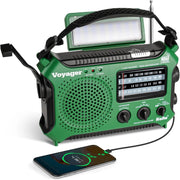 Emergency Weather Alert Radio Solar Hand Crank AM FM SW 7 Band Green