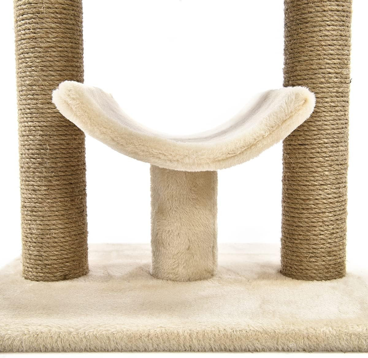 Beige Cat Tree Scratching Post Platform Tower Indoor Small Medium Cats