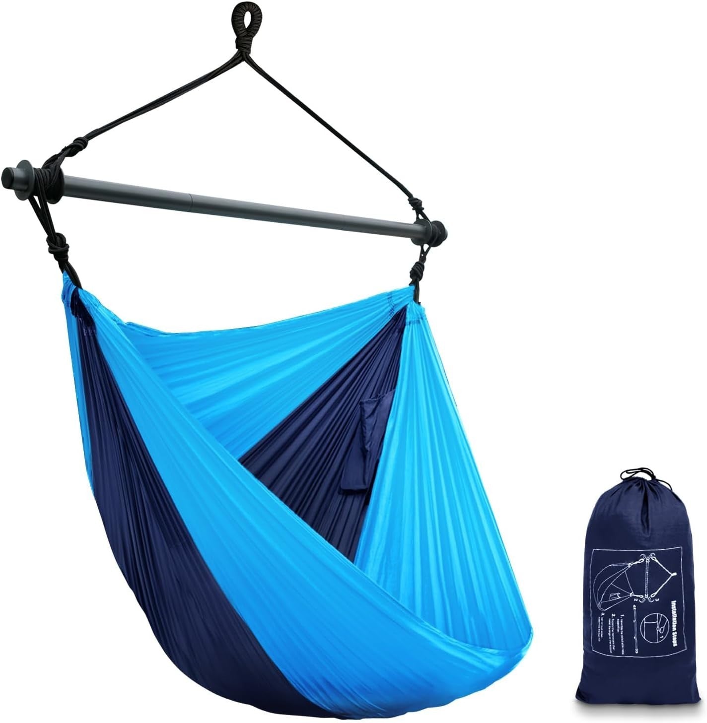 Portable Hammock Chair Swing, Lightweight Outdoor/Indoor, Max 500lbs