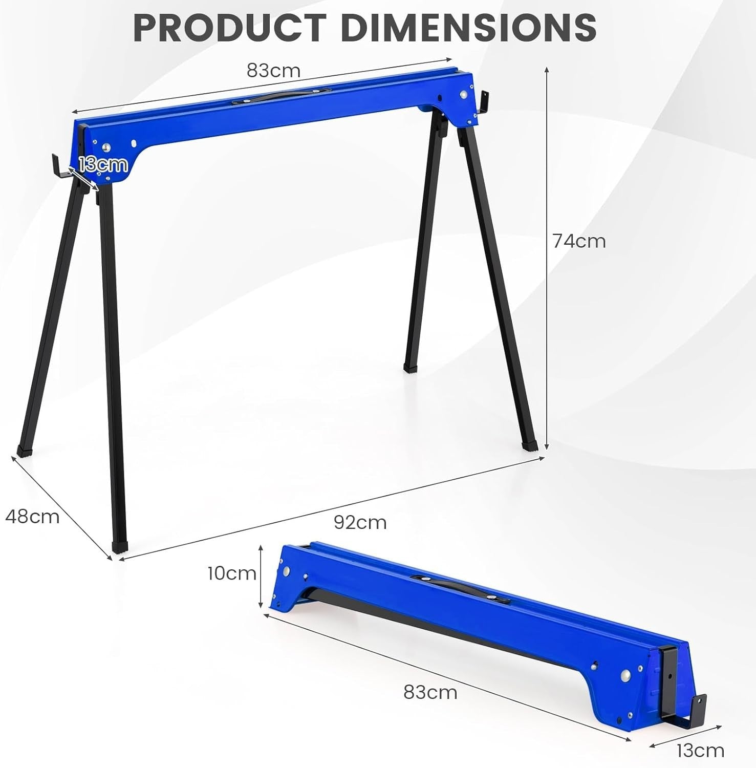 Folding Sawhorse Twin Pack Heavy Duty 454kg 2x4 Support Arms Portable 92x48
