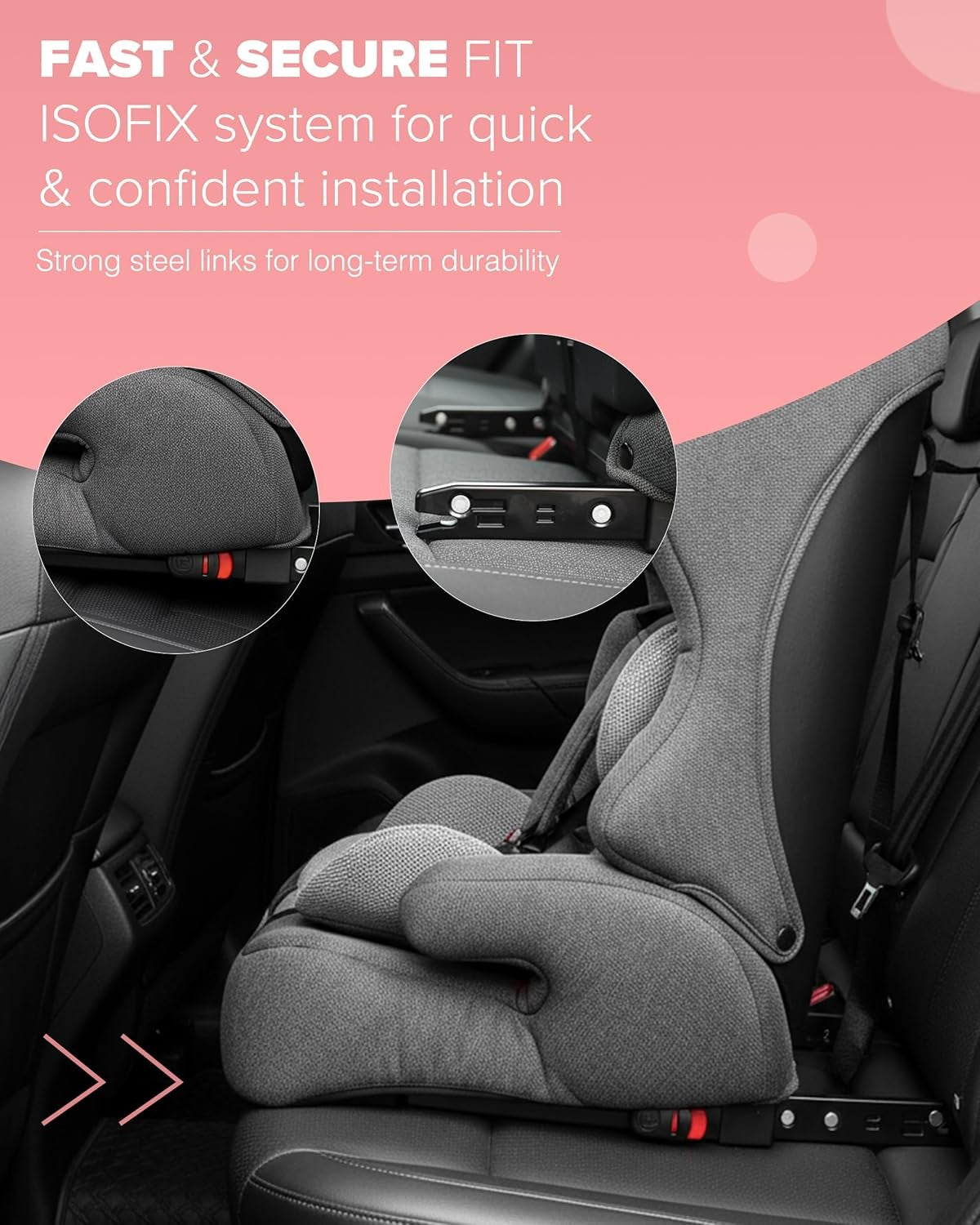 ISOFIX i-Size Child Car Seat 15 Months–12 Years Side Impact 10 Headrest
