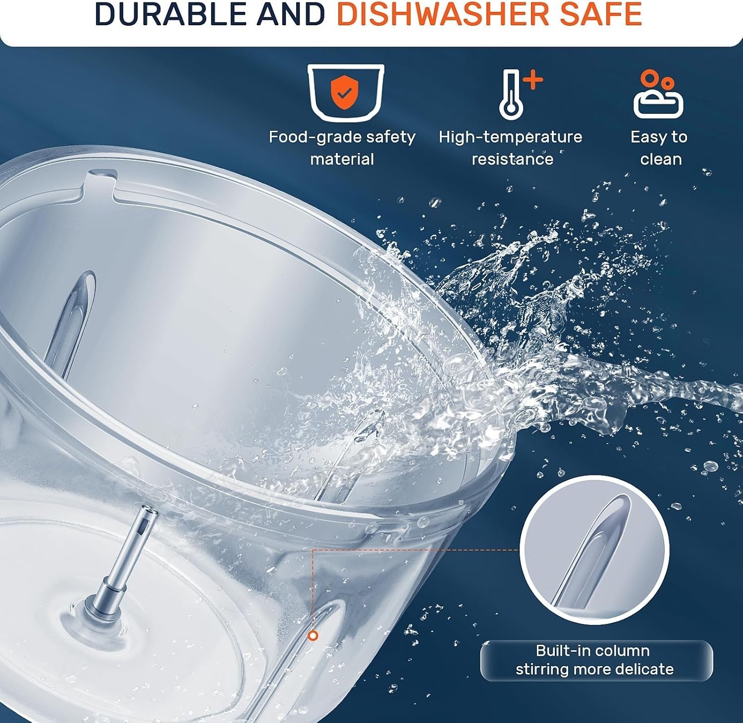 2L Electric Food Processor with 2 Bowls, Stainless Steel Blades, 300W Motor