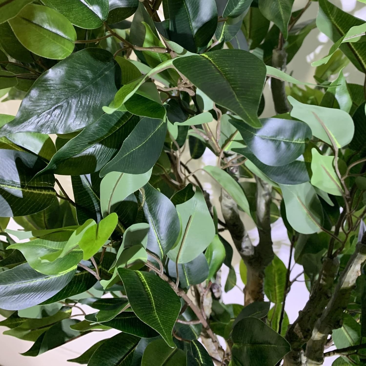 100cm Artificial Ficus Tree in Wooden Planter Indoor Faux Green Bush Decoration