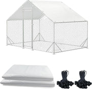 2PCS Chicken Coop Cover 11.5x6.5ft Waterproof UV Tarp Bungee