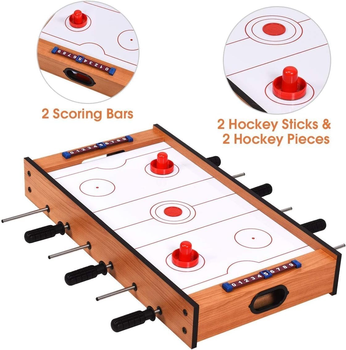 2 in 1 Mini Game Table Foosball Air Hockey Slide Kids Family Play