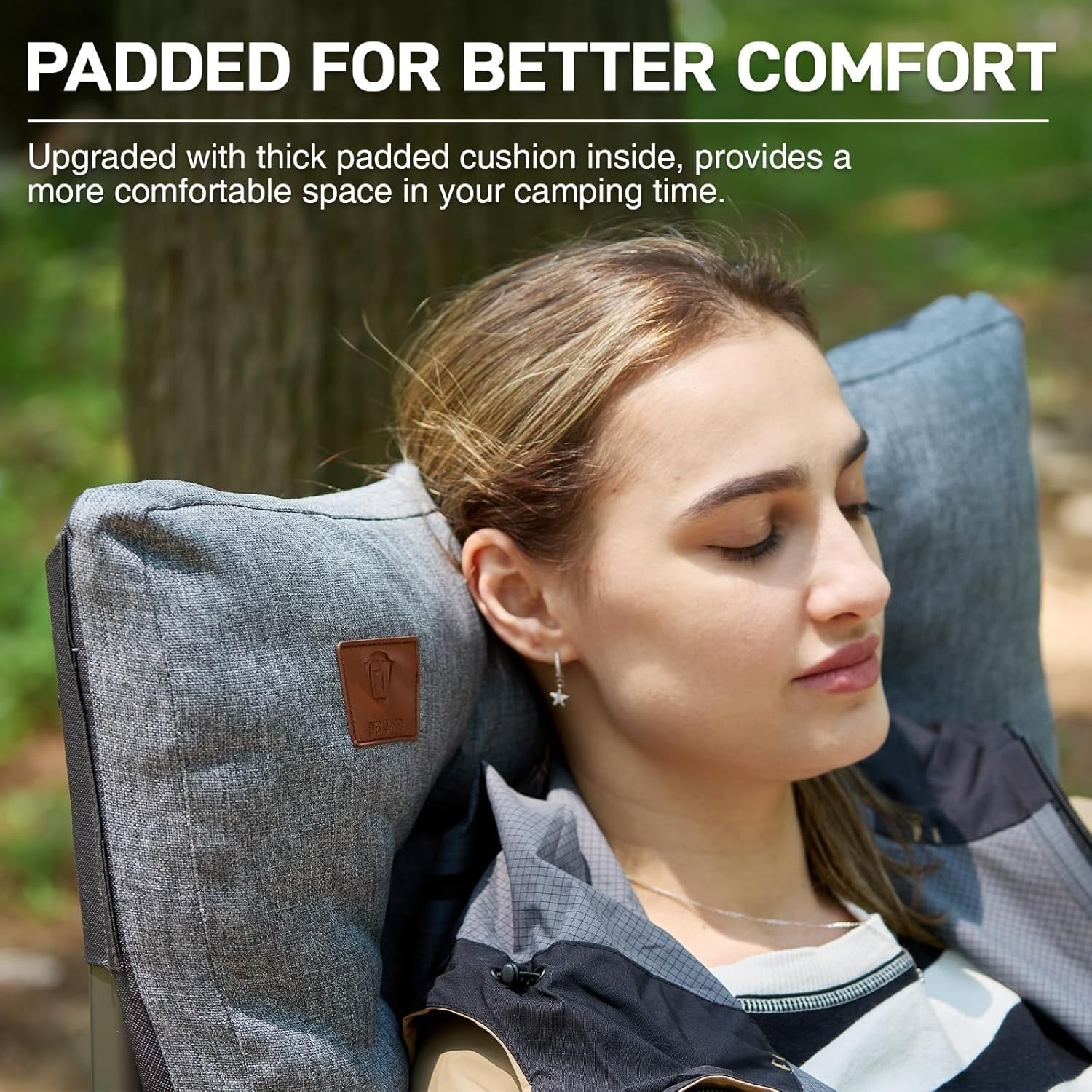 Oversized Folding Camping Chair Heavy Duty 230kg Padded Seat Outdoor Relax