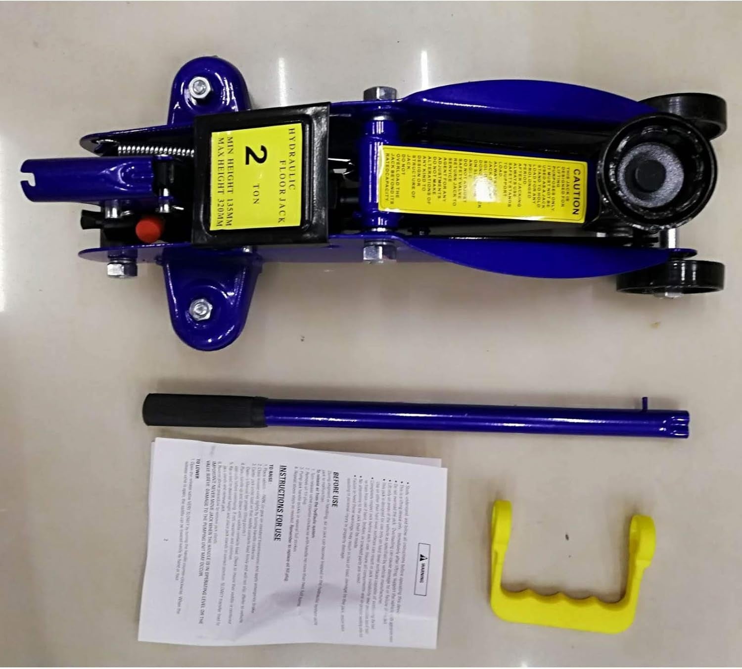 2 Ton Hydraulic Trolley Jack + 3 Ton Axle Stands Kit Heavy Duty 135–430mm