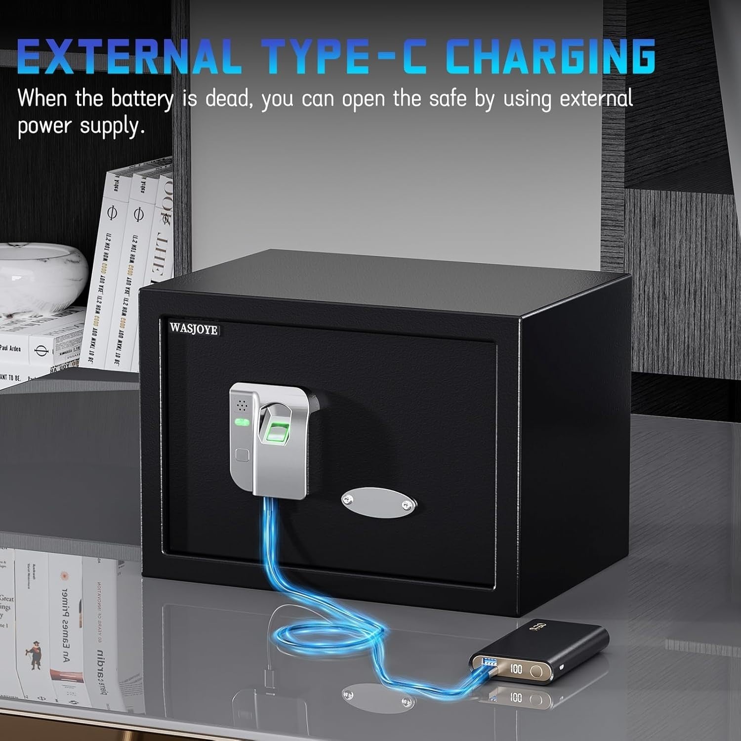 25L Biometric Fingerprint Safe Box Digital Security Safe with Keys
