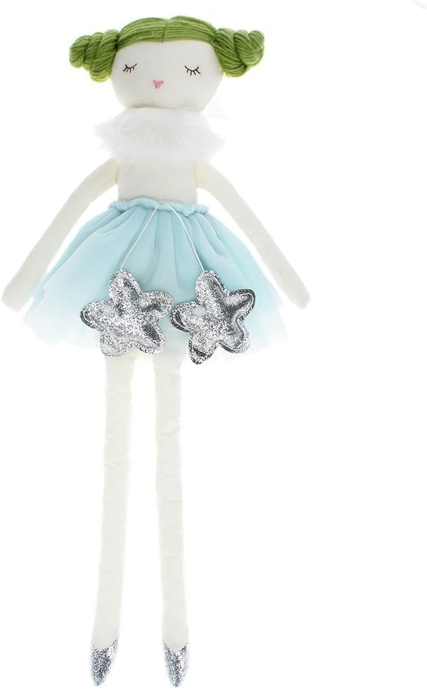 50cm Princess Rag Doll Soft Cloth Plush Toy Blue Dress Gift for Kids Girls