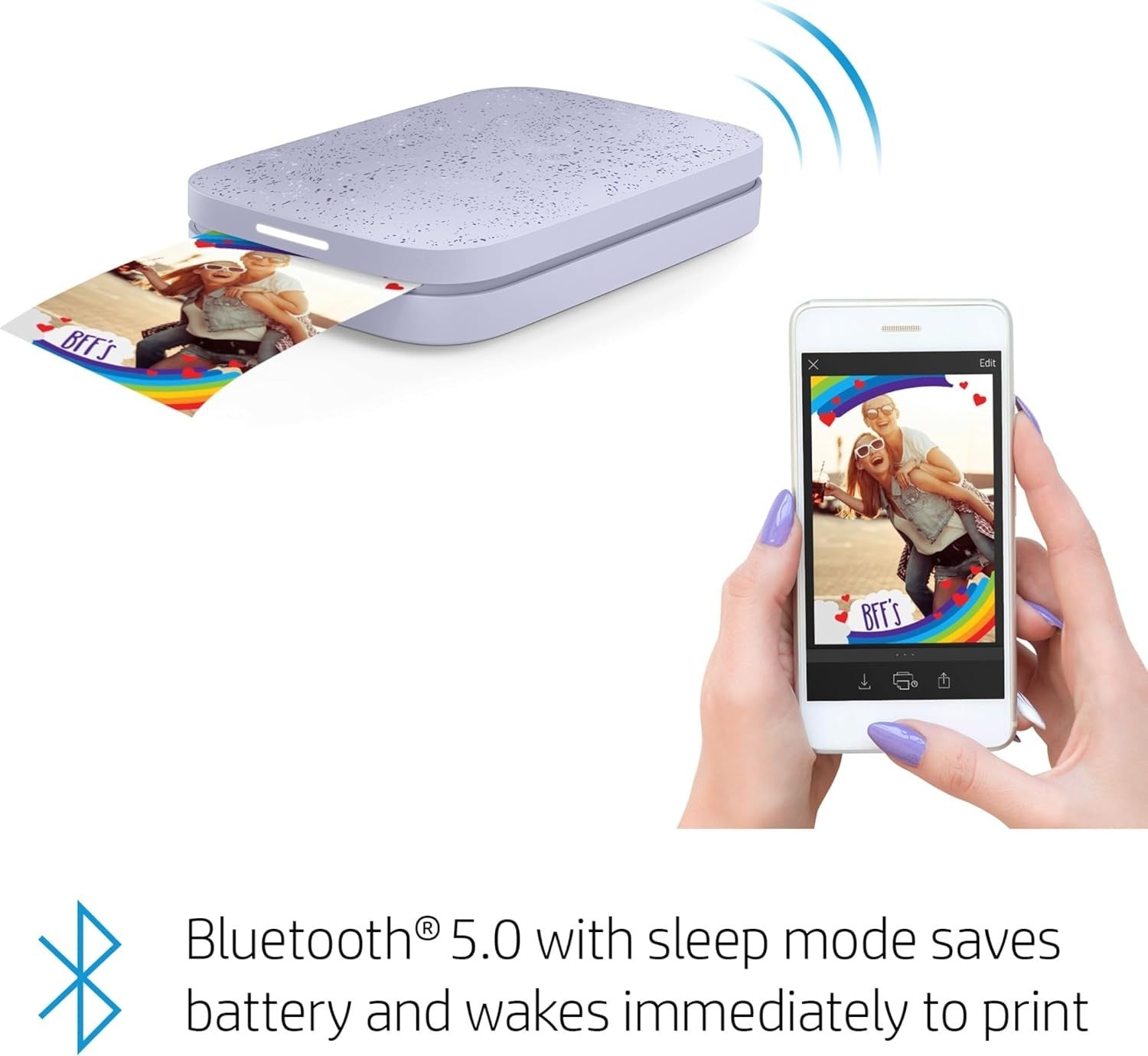 Portable Smartphone Photo Printer | 2x3 Wireless Color Prints | Purple