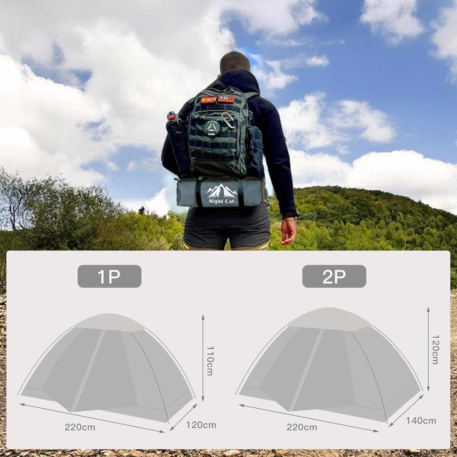 2 Person Camping Tent Waterproof Lightweight Backpacking Hiking