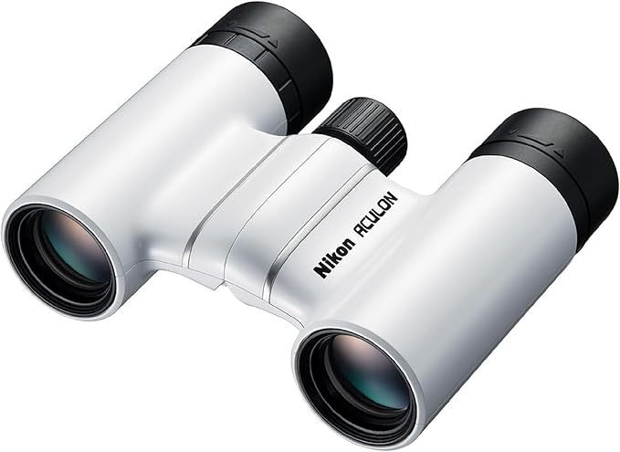 8x21 Compact White Binoculars | Lightweight Travel Optics | Bright HD View