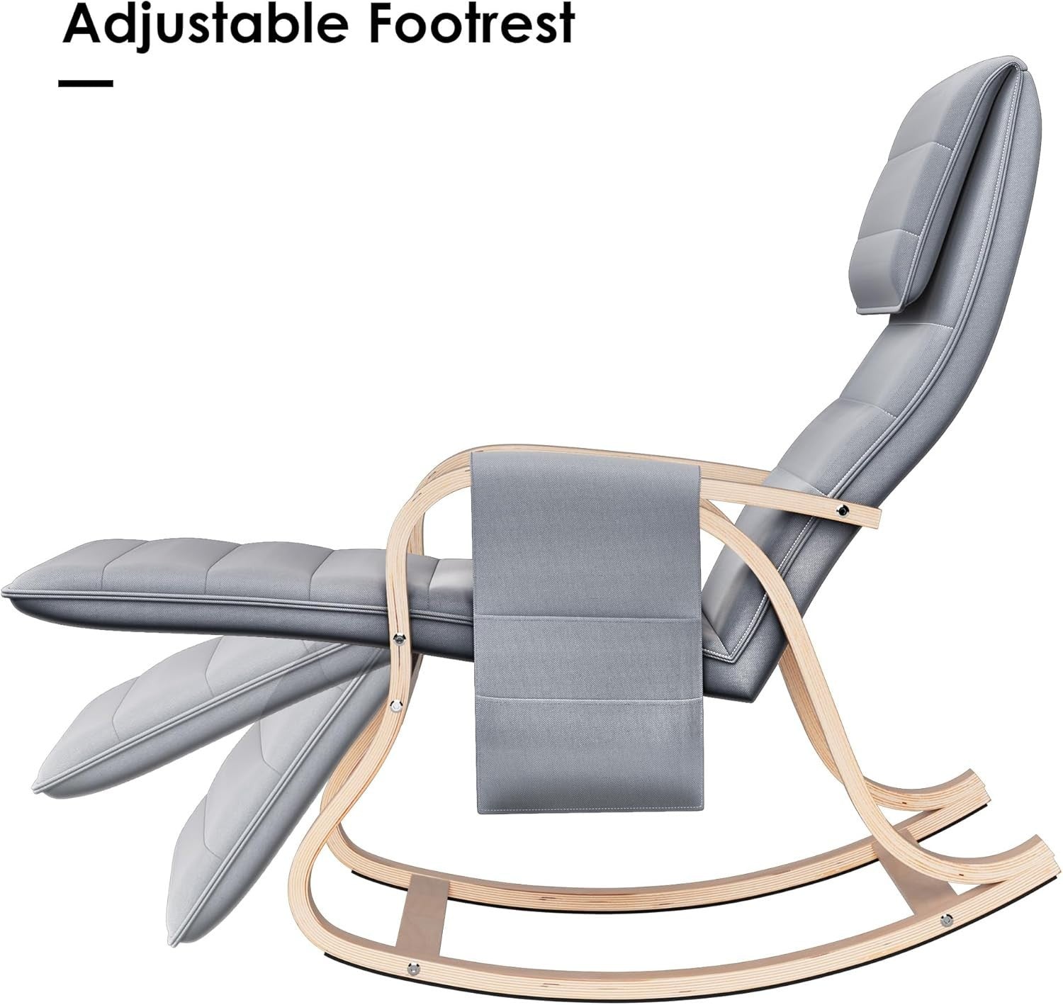 Adjustable Rocking Chair with Headrest & Footrest – Cozy Lounge & Relax Seat