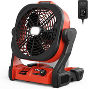 Jobsite Fan – 4-Speed 2200RPM Cordless w/ LED & Hook for M18 Battery Camping