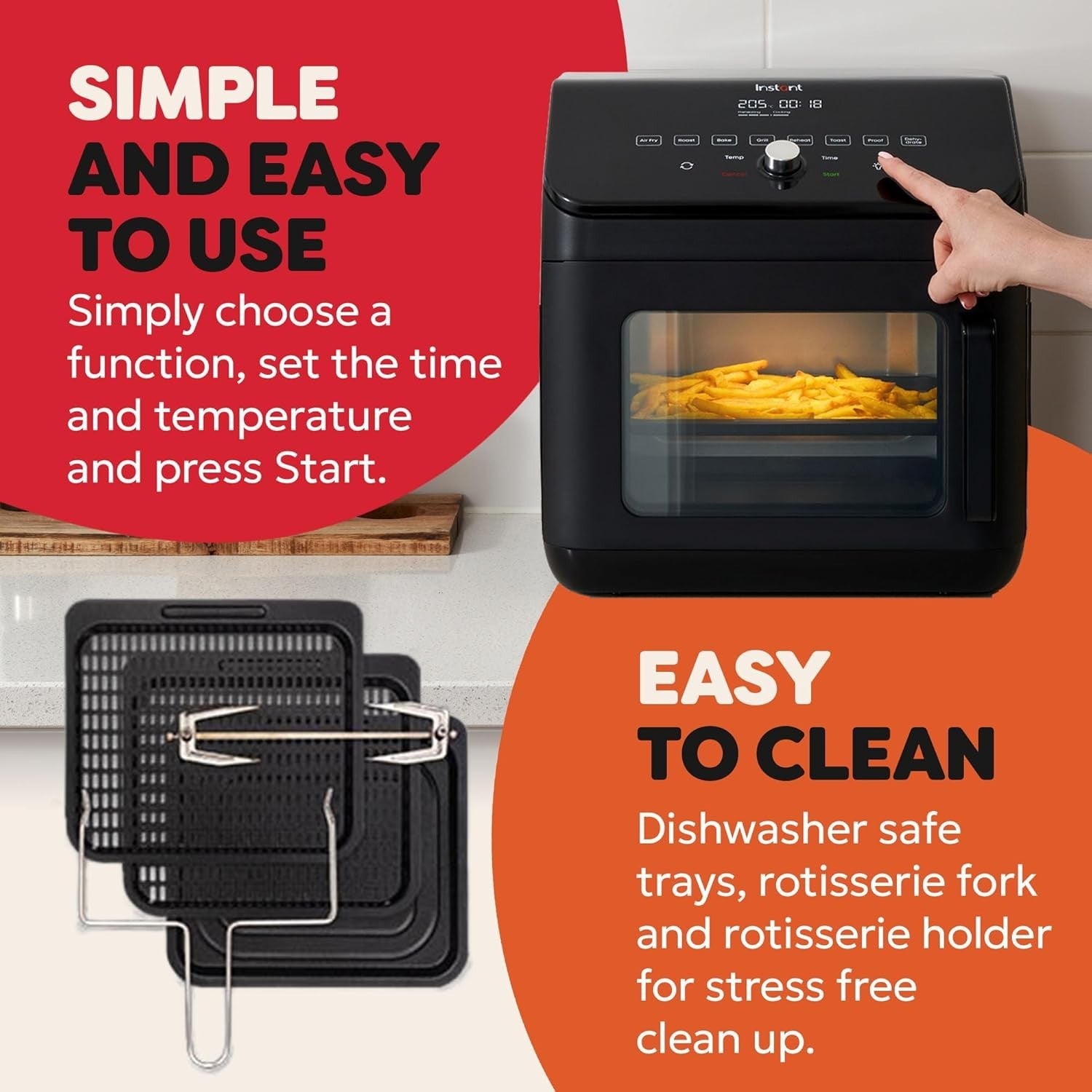13L XXL Air Fryer Oven | 9 Smart Programs | Rotisserie | Grill | Bake | Energy